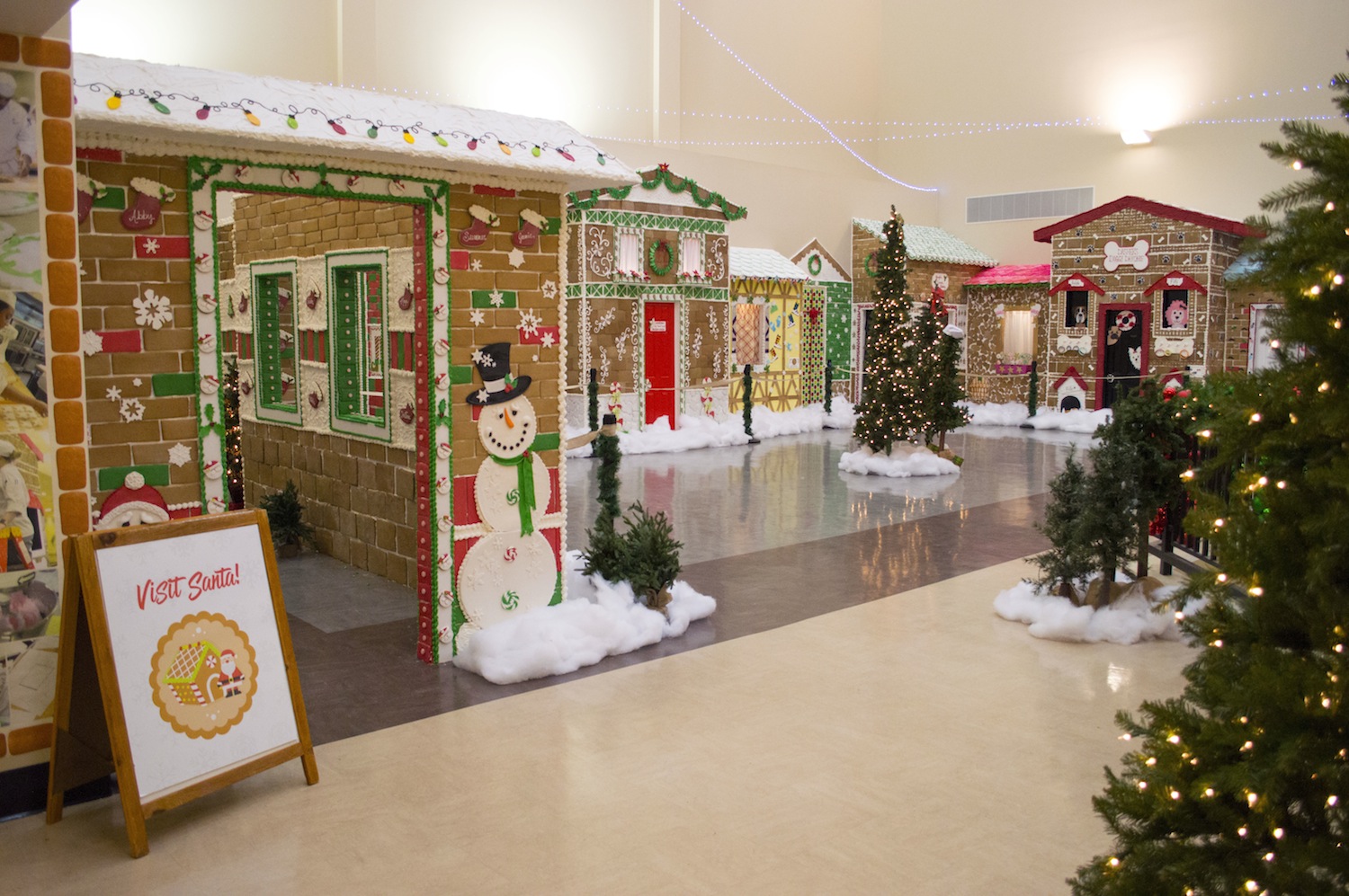 Life-sized gingerbread village at the Niagara Falls Culinary Institute.